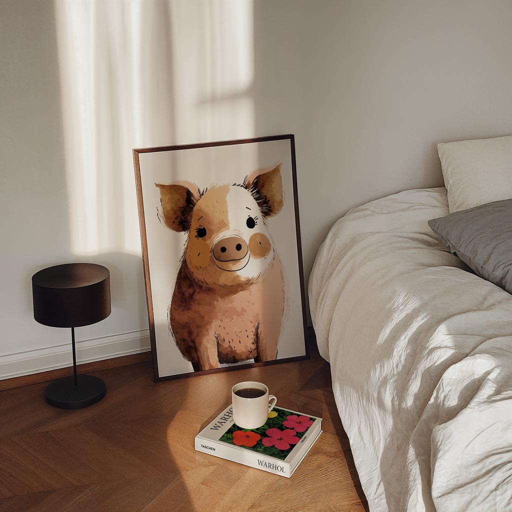 Schattige Varkensvriend Poster