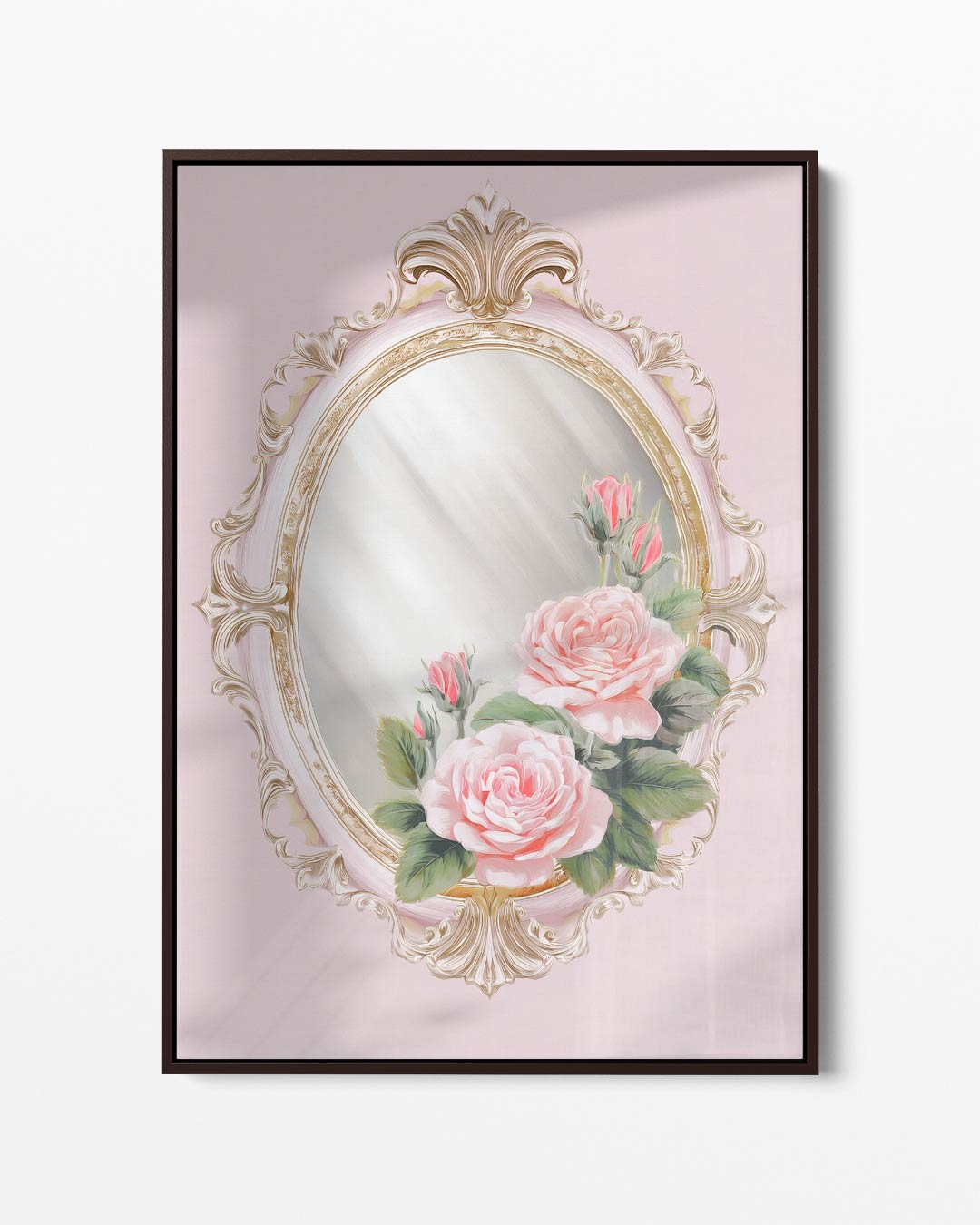 Romantische Rozen Spiegel Kunstwerk-canvas-dibond-plexiglas-wanddecoratie-WallArtistic