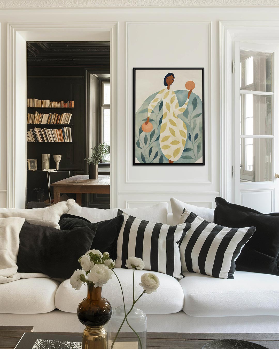 Vrouw met cirkels Kunstwerk