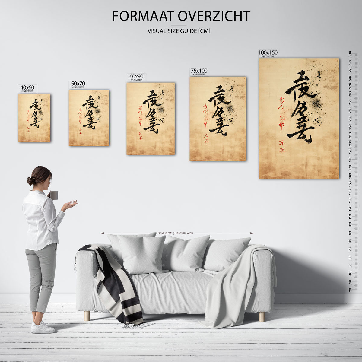 Expressieve kalligrafie Kunstwerk