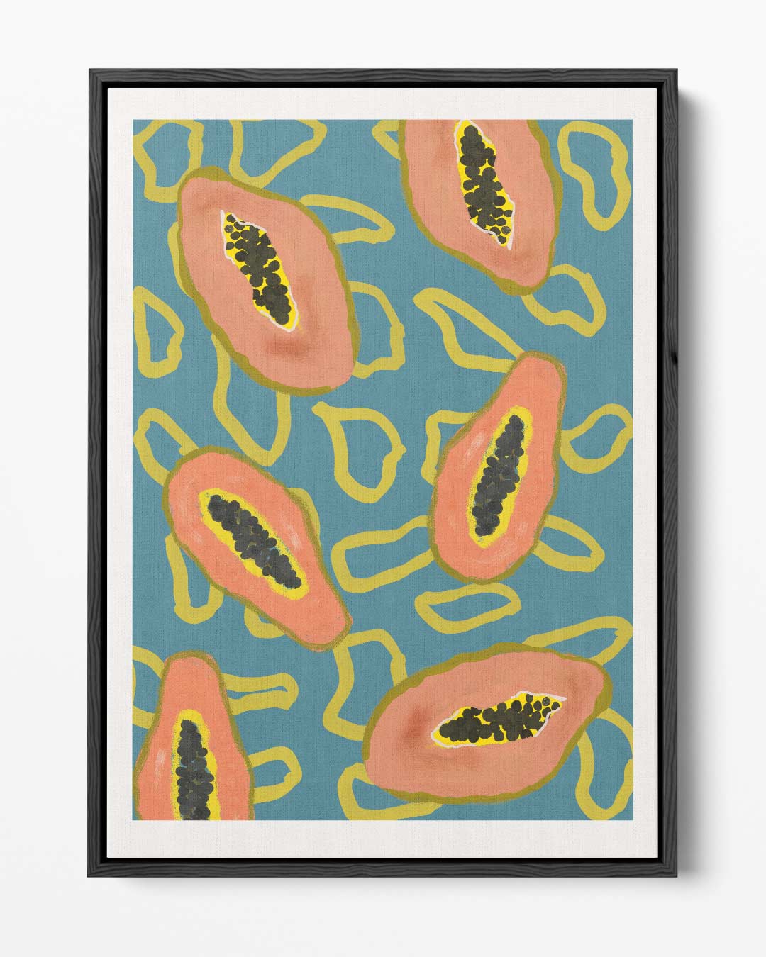 Tropische Papaya Print Kunstwerk-canvas-dibond-plexiglas-wanddecoratie-WallArtistic