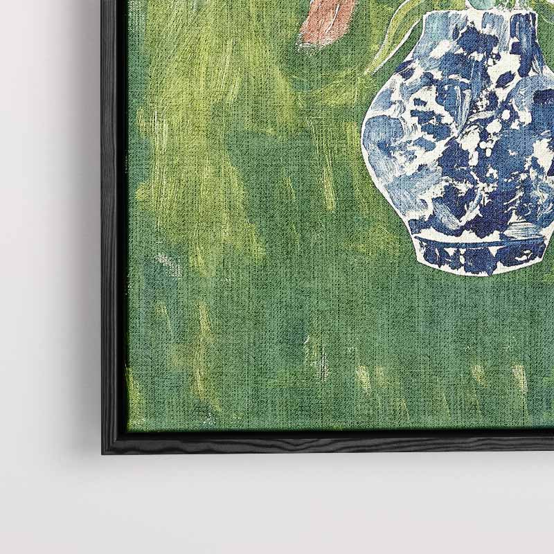 Bloemenpracht in Blauwe Vaas Kunstwerk-canvas-dibond-plexiglas-wanddecoratie-WallArtistic