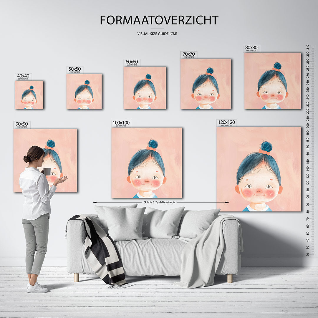 Vrolijk portret kind Kunstwerk