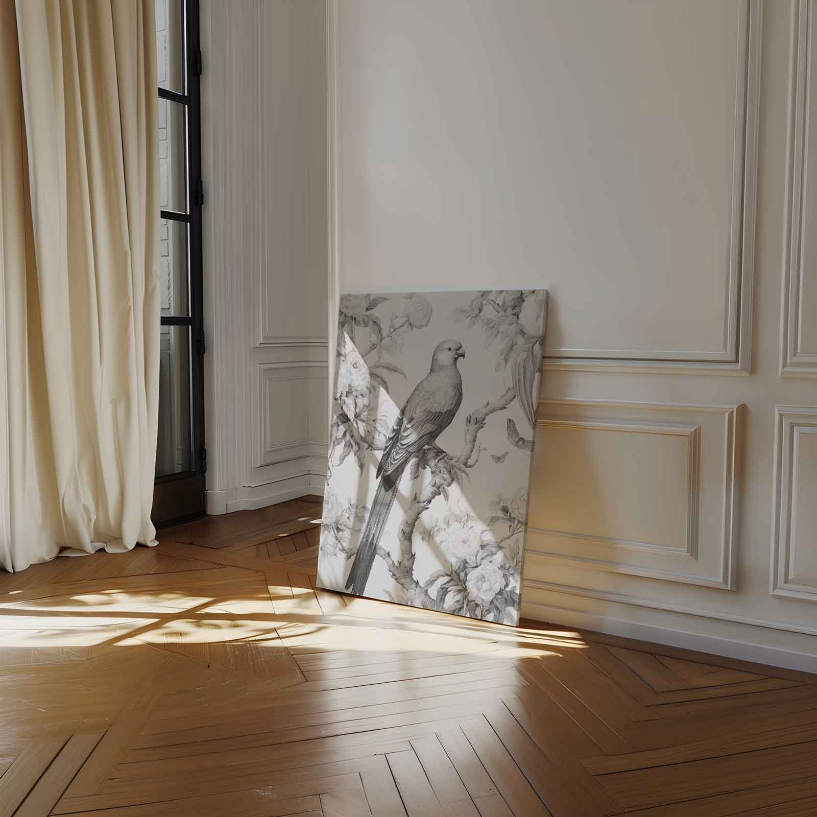 Elegante Parkiet in Bloemenpracht Kunstwerk-canvas-dibond-plexiglas-wanddecoratie-WallArtistic