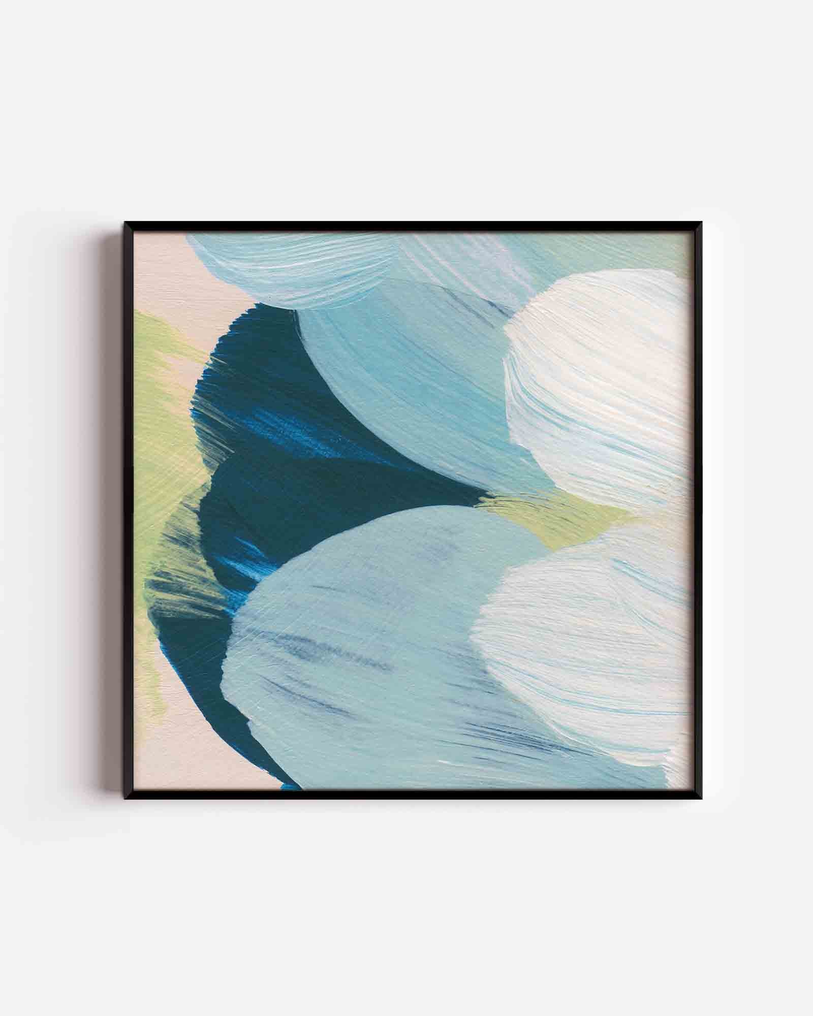 Abstracte blauwe vormen Poster