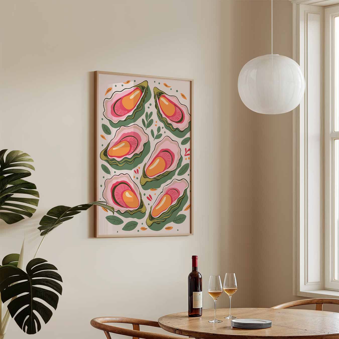 Kleurrijke Oester Illustratie Poster