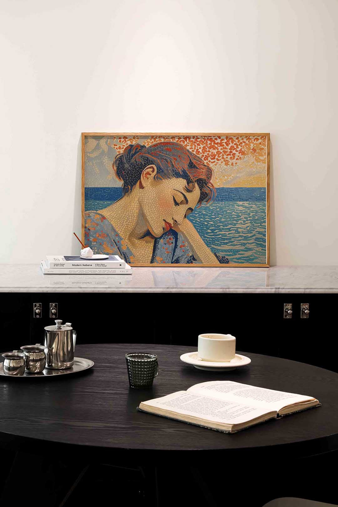 Vrouw bij zee Poster