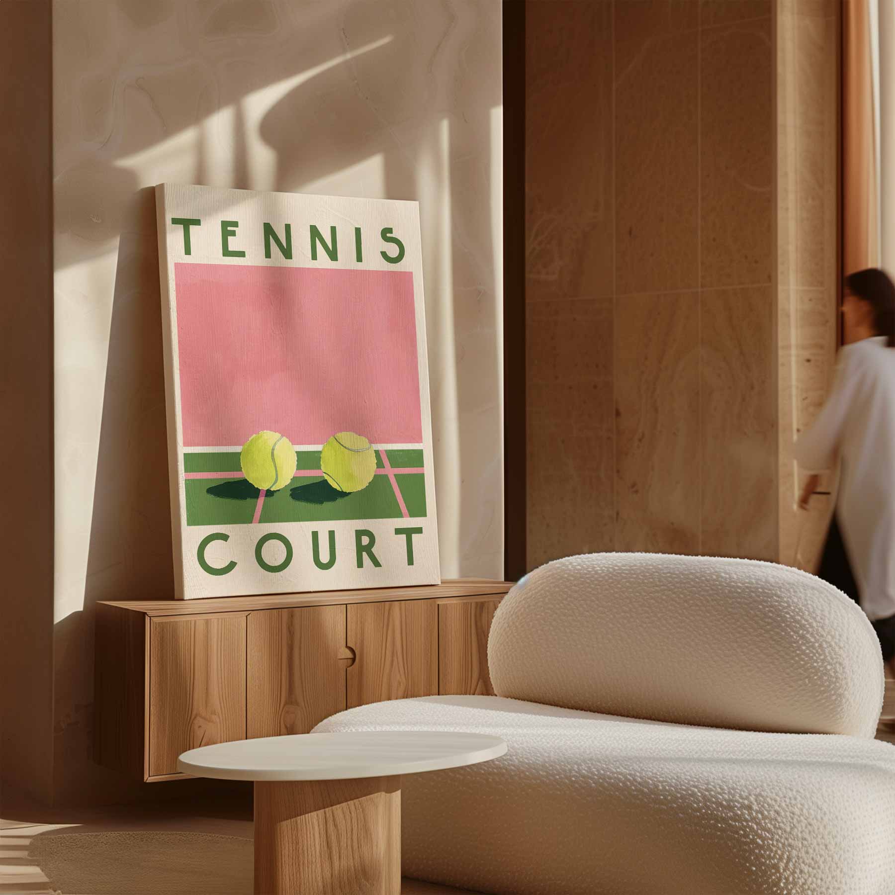 Tennisbaan Droom Kunstwerk-canvas-dibond-plexiglas-wanddecoratie-WallArtistic