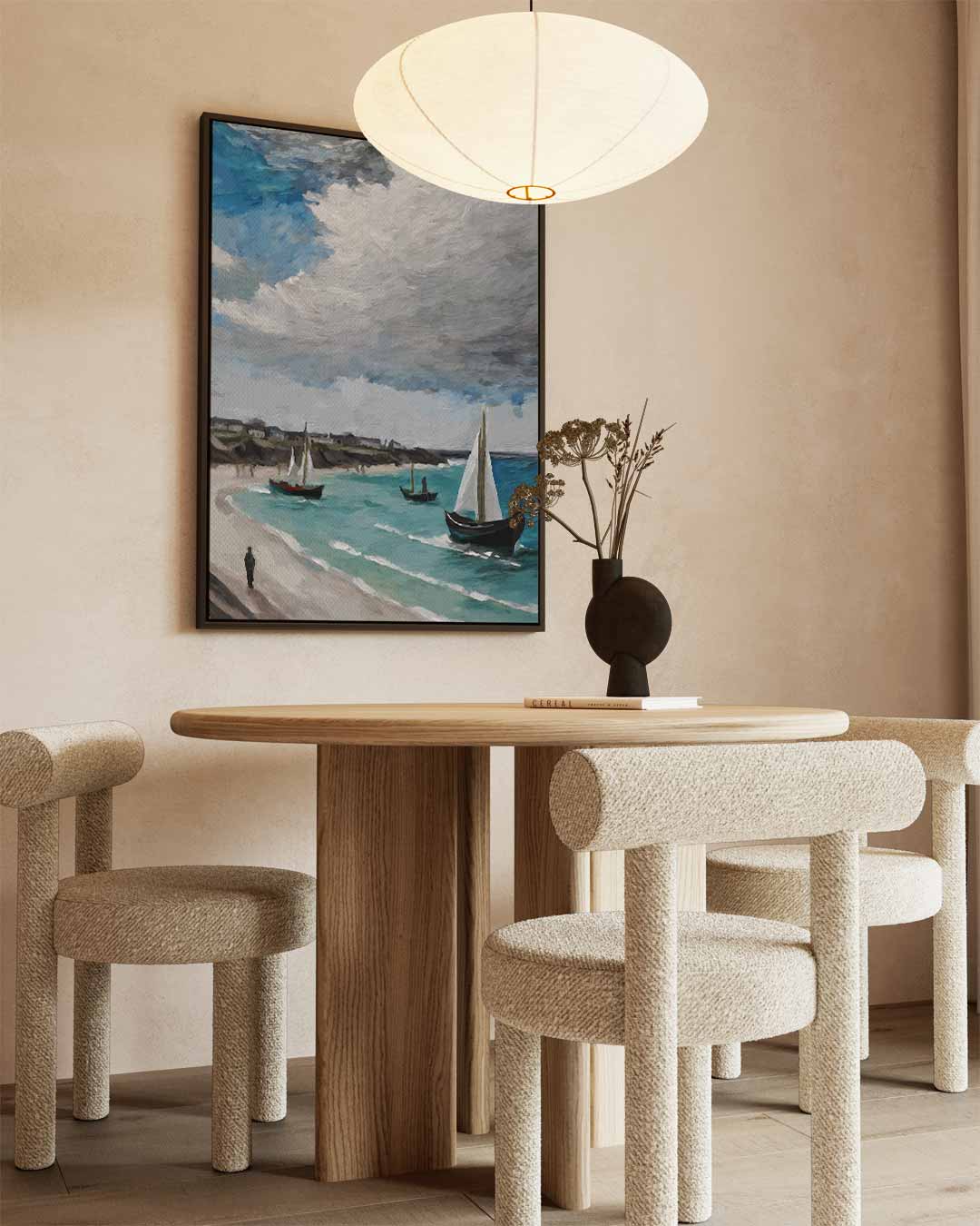 Zeezicht met Vissersboten Kunstwerk-canvas-dibond-plexiglas-wanddecoratie-WallArtistic