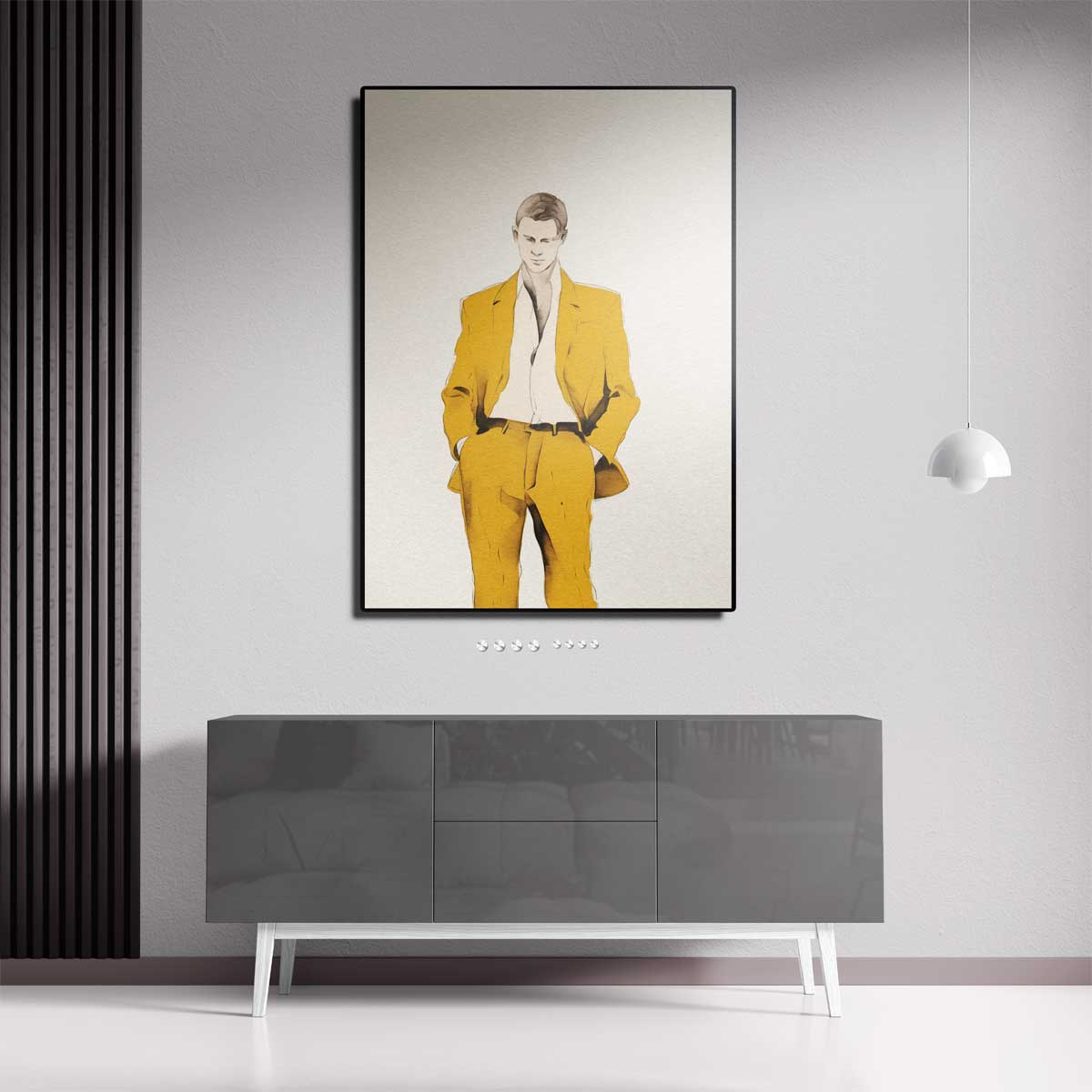 Elegante Stijl in Geel Kunstwerk-canvas-dibond-plexiglas-wanddecoratie-WallArtistic
