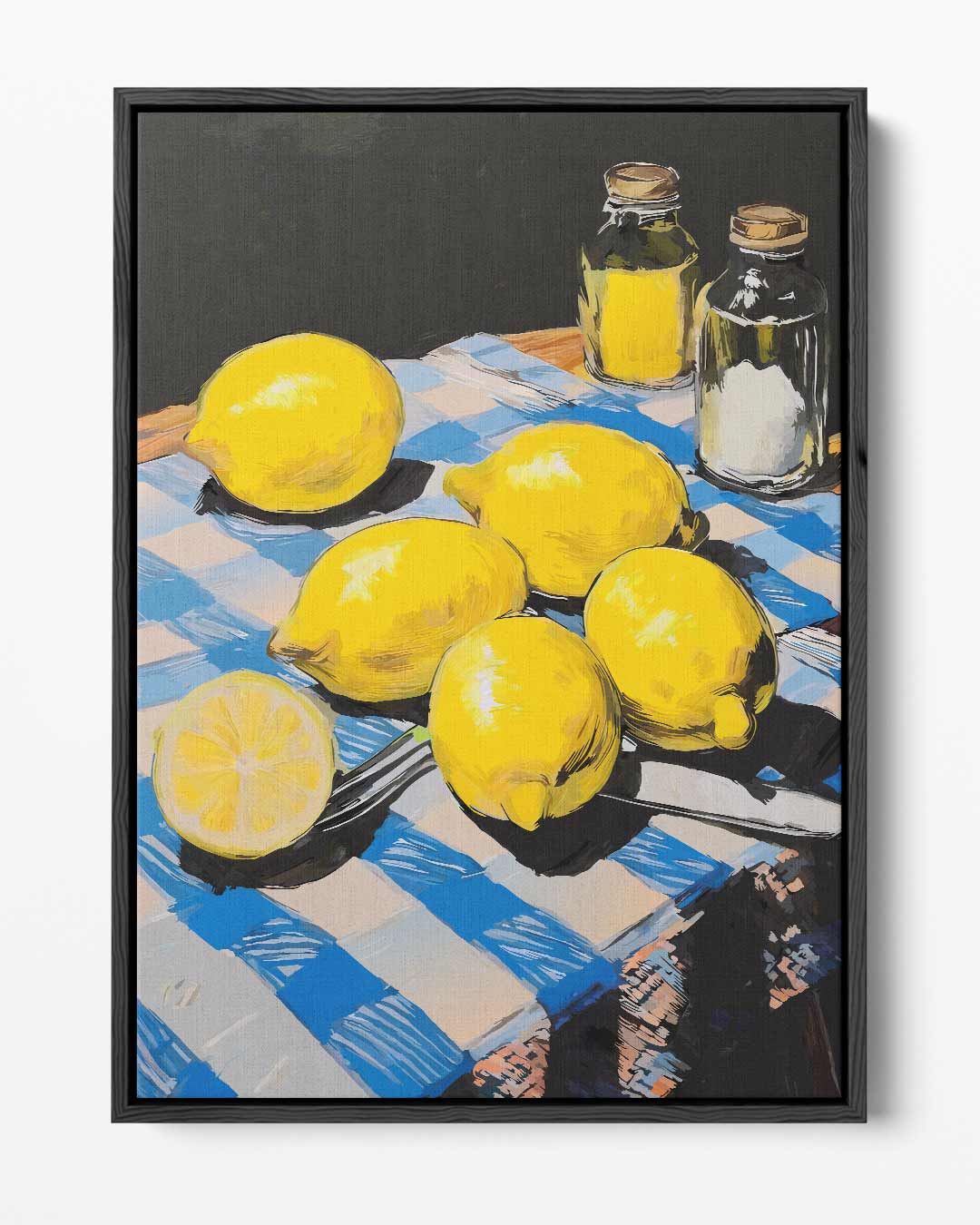 Citroentaferelen op Tafel Kunstwerk-canvas-dibond-plexiglas-wanddecoratie-WallArtistic