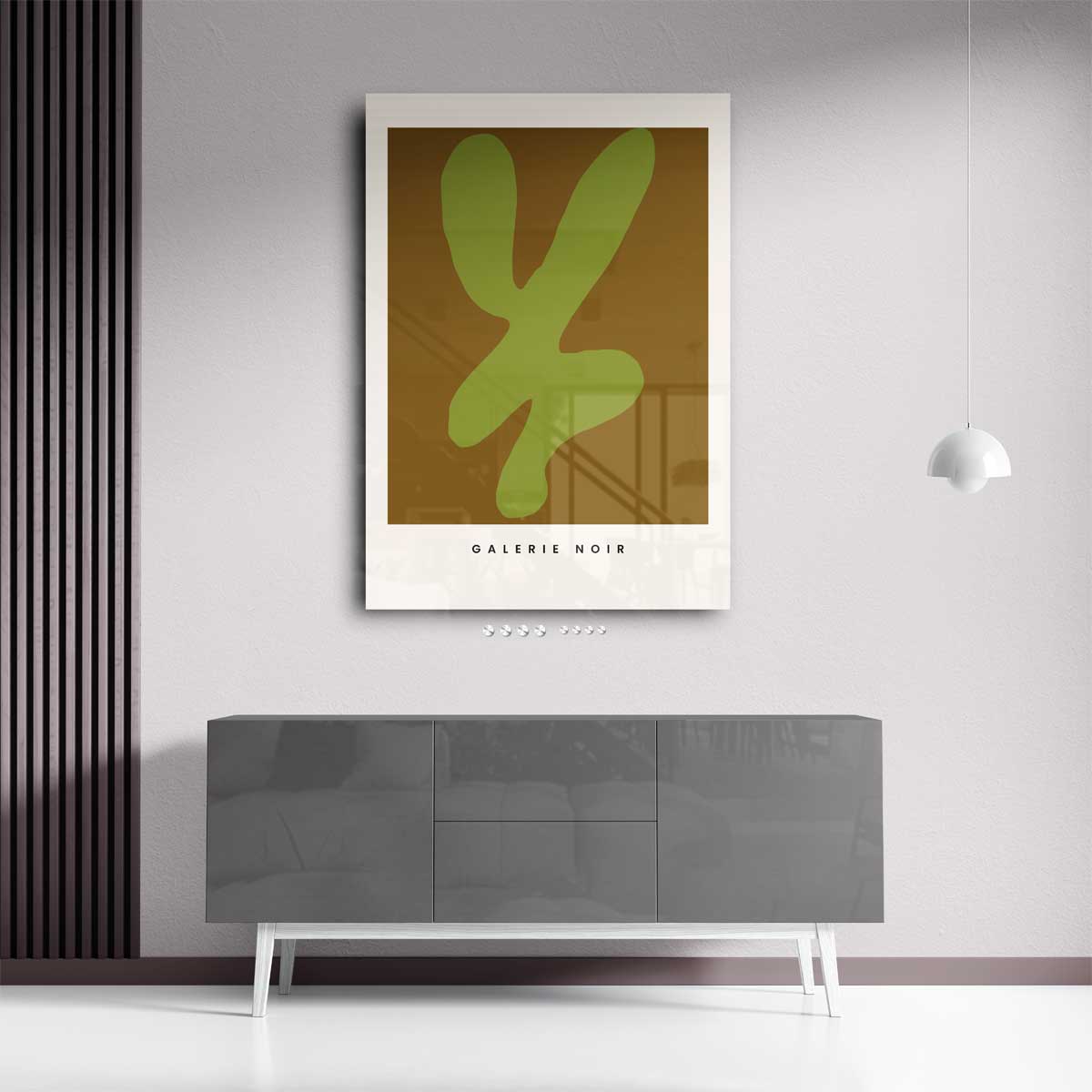 Organische Vormen in Groen Kunstwerk-canvas-dibond-plexiglas-wanddecoratie-WallArtistic