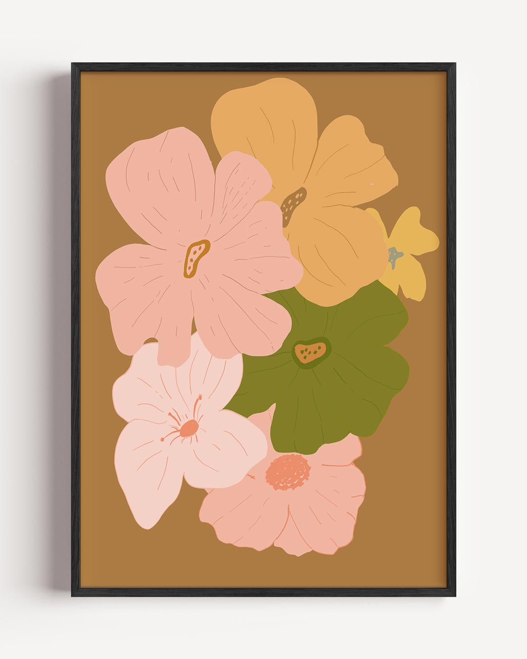 Bloemenpracht in Aardetinten Poster-WallArtistic