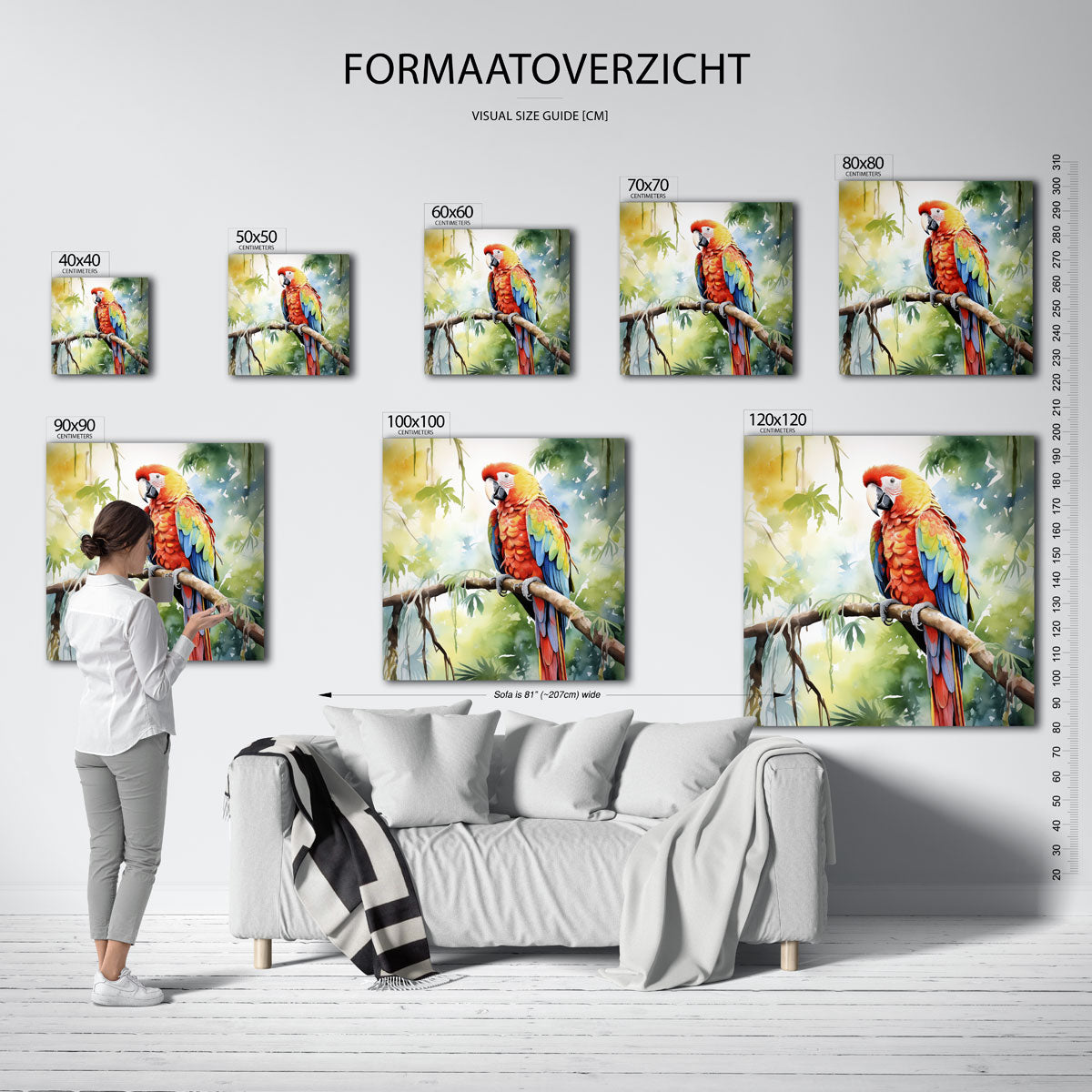 Papegaai op tak Poster