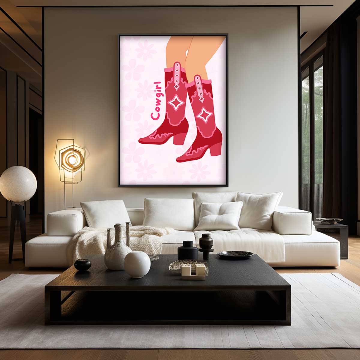 Stoere Cowgirl Laarzen Print Kunstwerk-canvas-dibond-plexiglas-wanddecoratie-WallArtistic