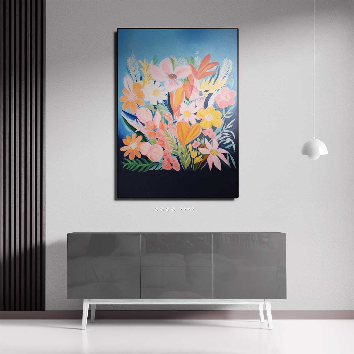 Vrolijke Bloemenpracht Kunstwerk-canvas-dibond-plexiglas-wanddecoratie-WallArtistic