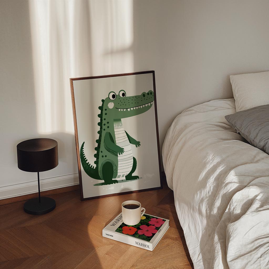 Vrolijke Krokodil Kinderkamerposter