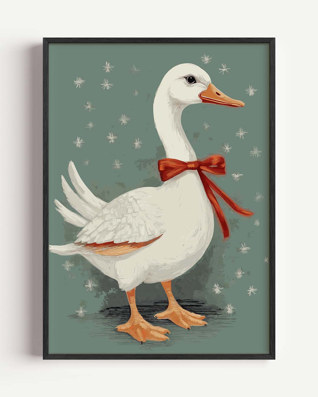 Charmante Eend Met Strik Poster