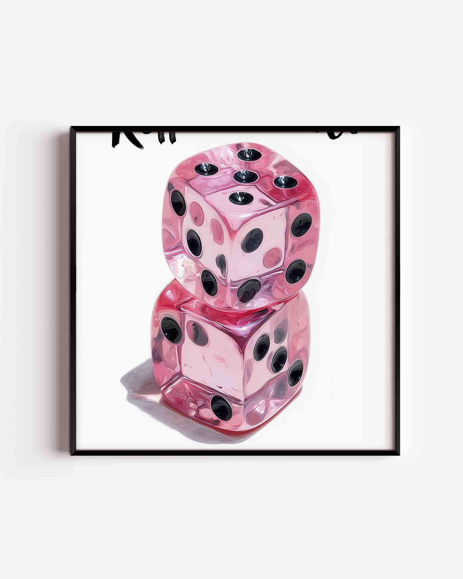 Roze dobbelstenen Poster