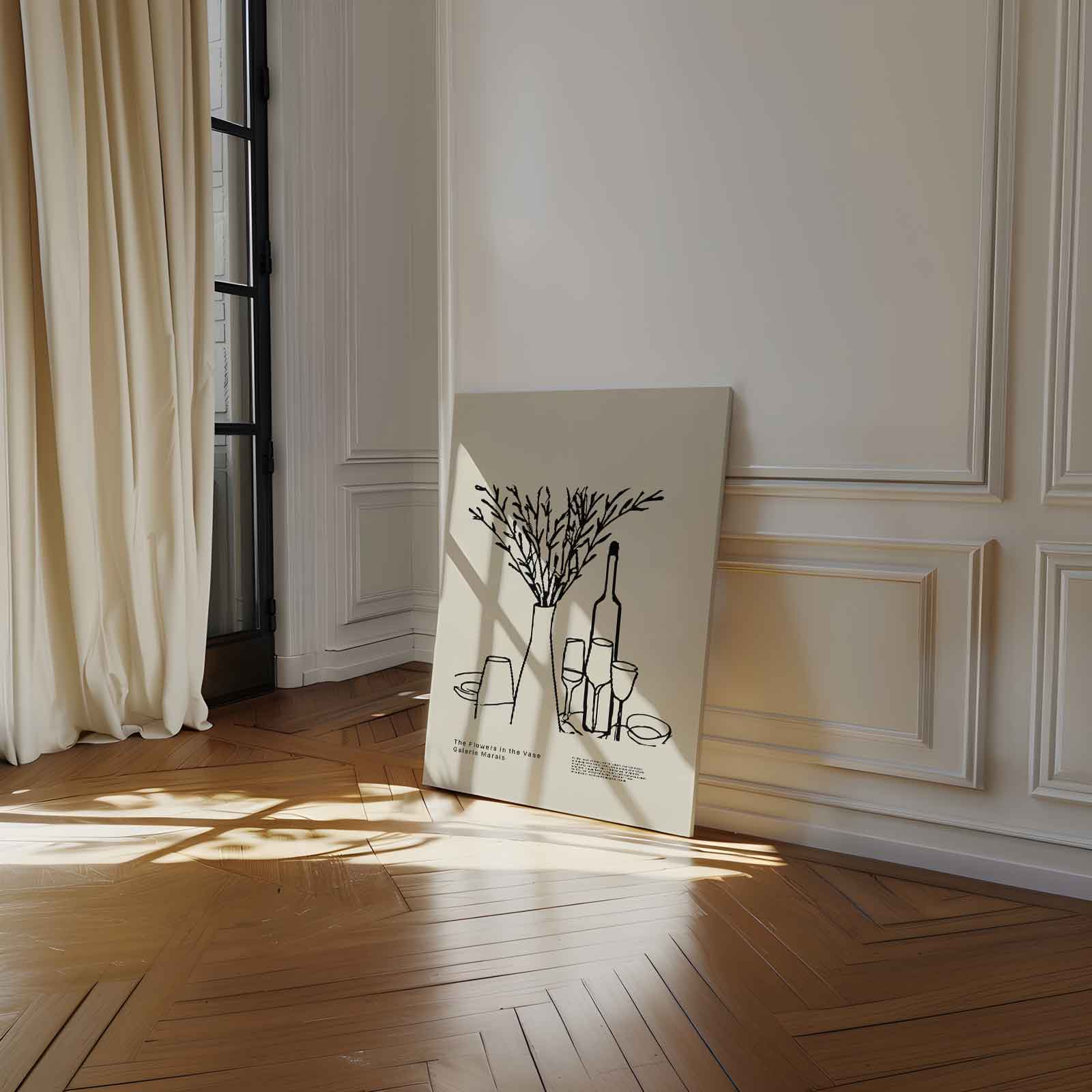 Bloemen in de Vaas Kunstwerk-canvas-dibond-plexiglas-wanddecoratie-WallArtistic