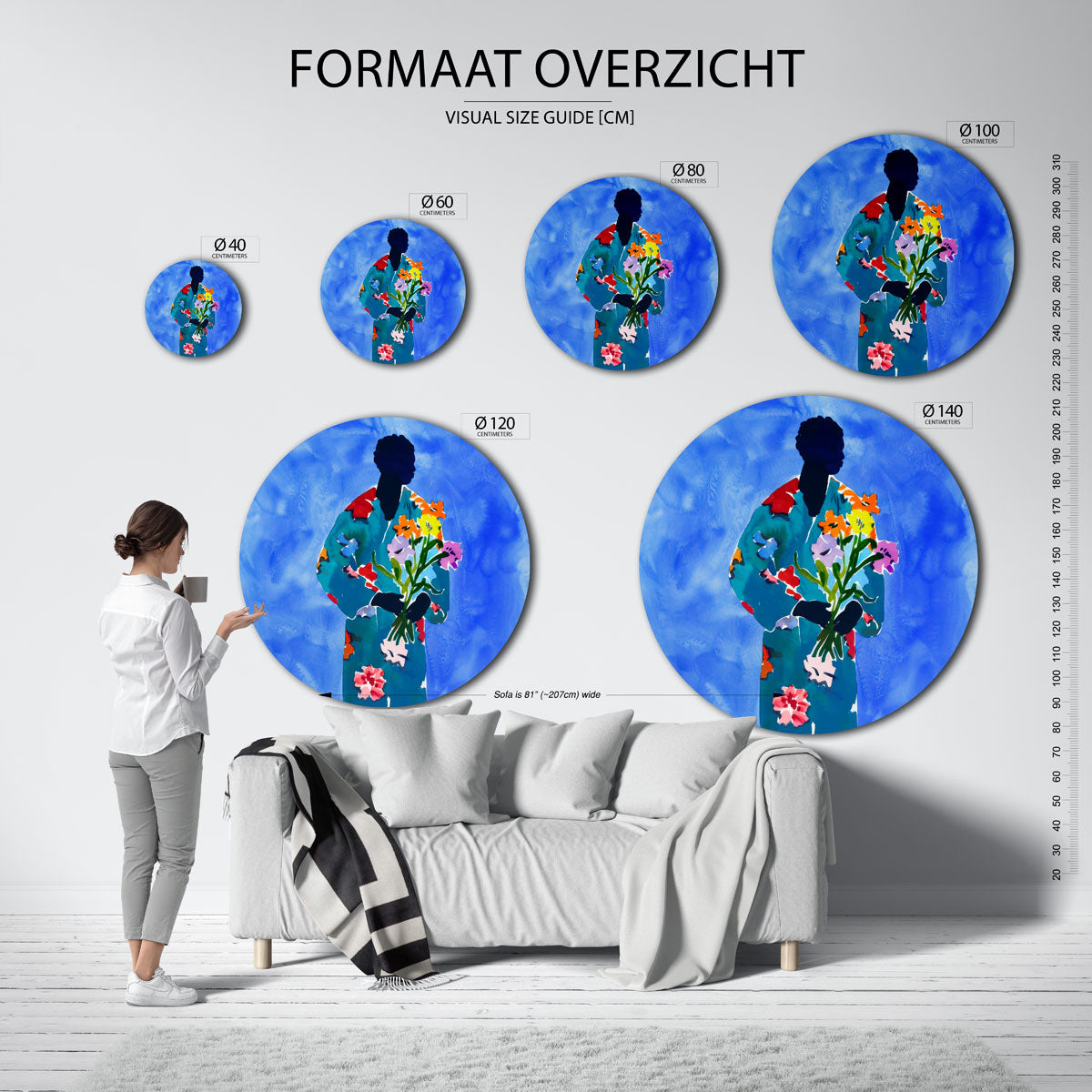 Bloemenfiguur Muurcirkel