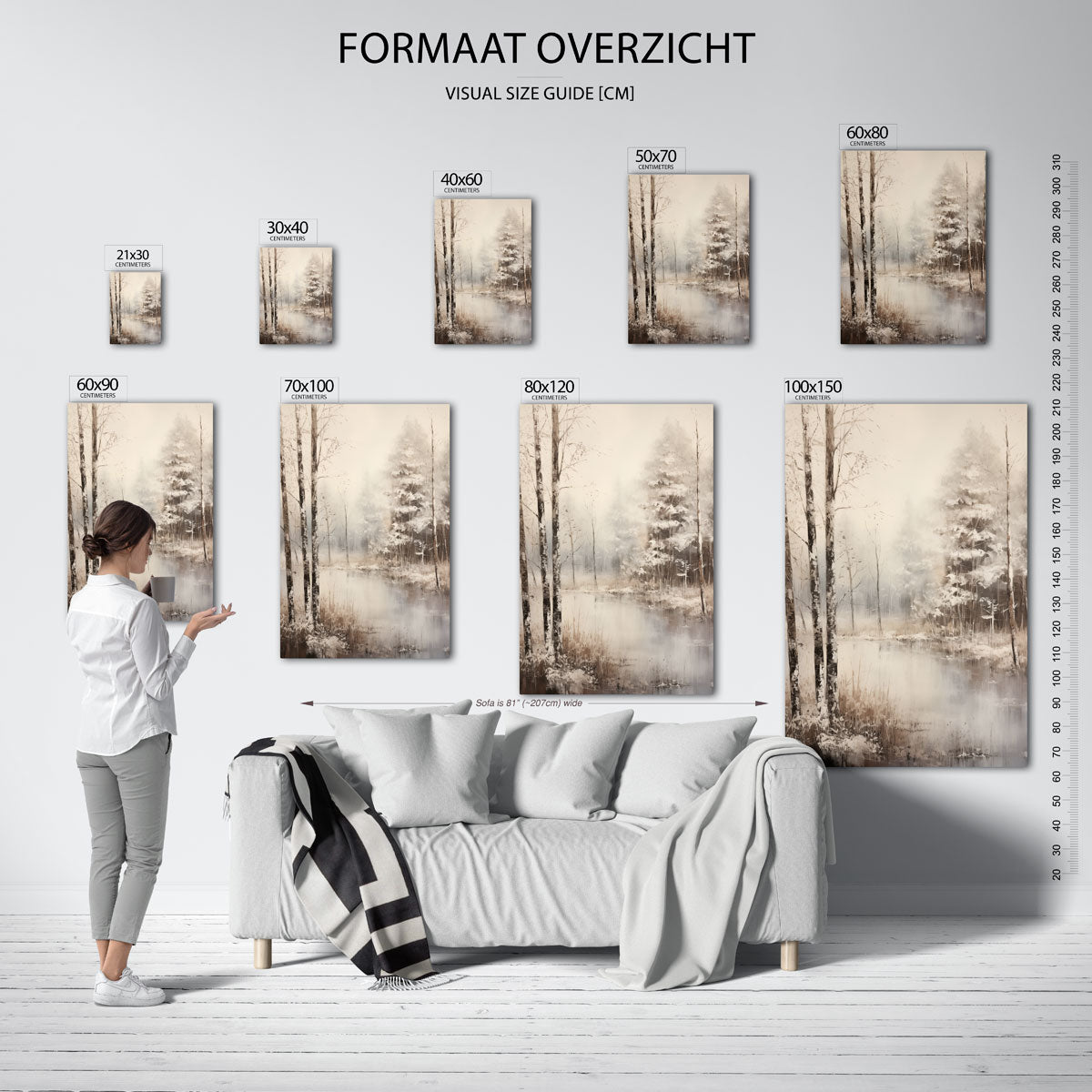 Winterlandschap met bomen Poster