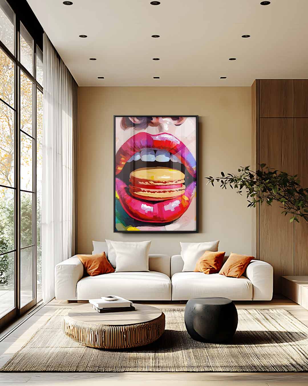Kleurrijke Macaron Smaakexplosie Kunstwerk-canvas-dibond-plexiglas-wanddecoratie-WallArtistic