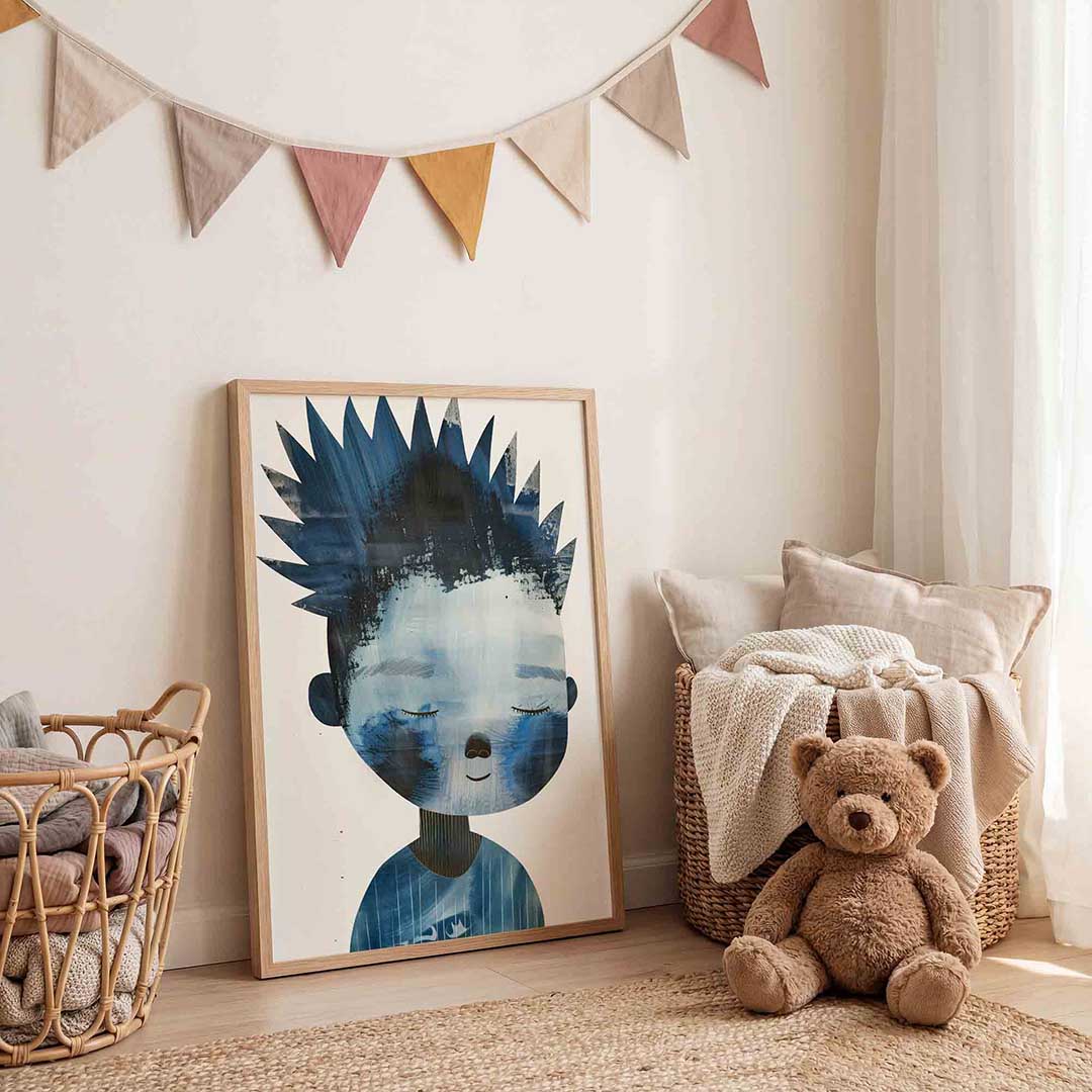 Blauw figuur Poster
