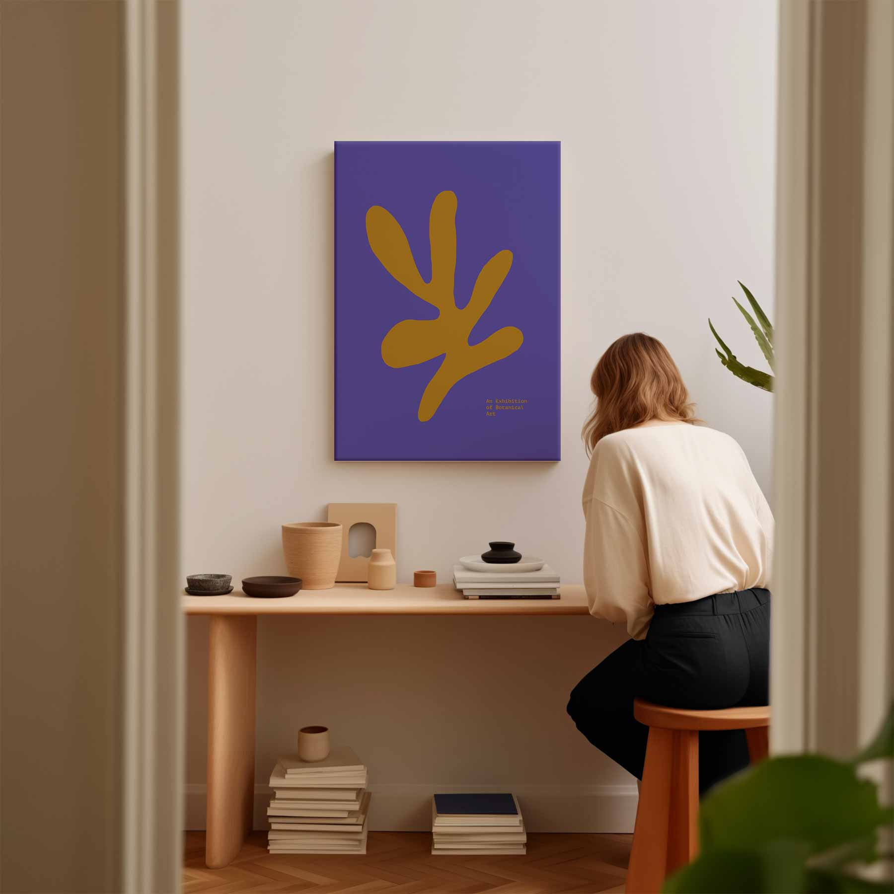Abstracte Botanische Vormen Kunstwerk-canvas-dibond-plexiglas-wanddecoratie-WallArtistic