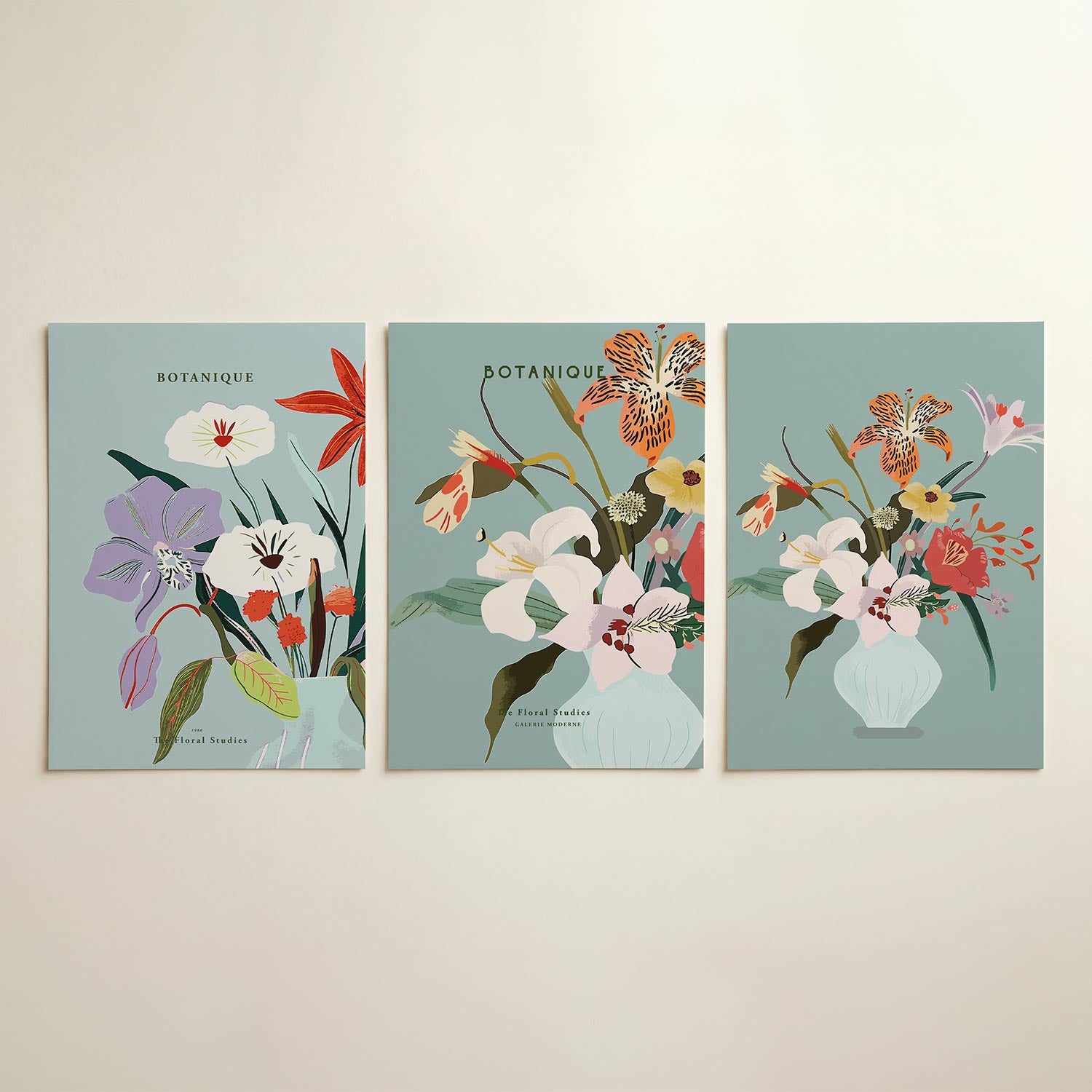 Bloemrijke compositie Posterset