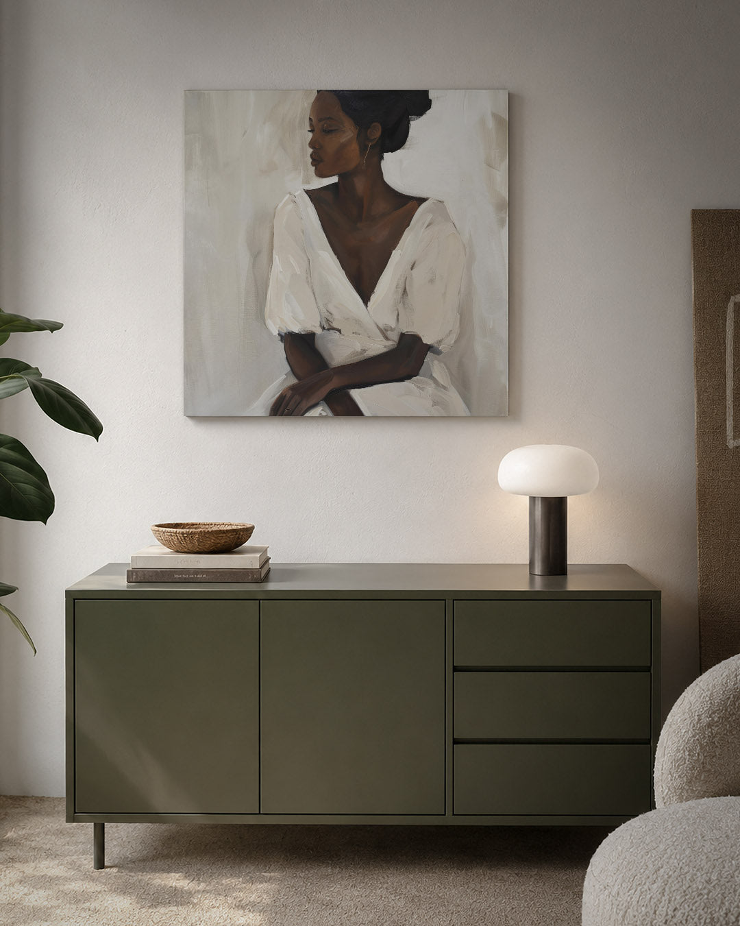 Elegante vrouwelijke pose Kunstwerk