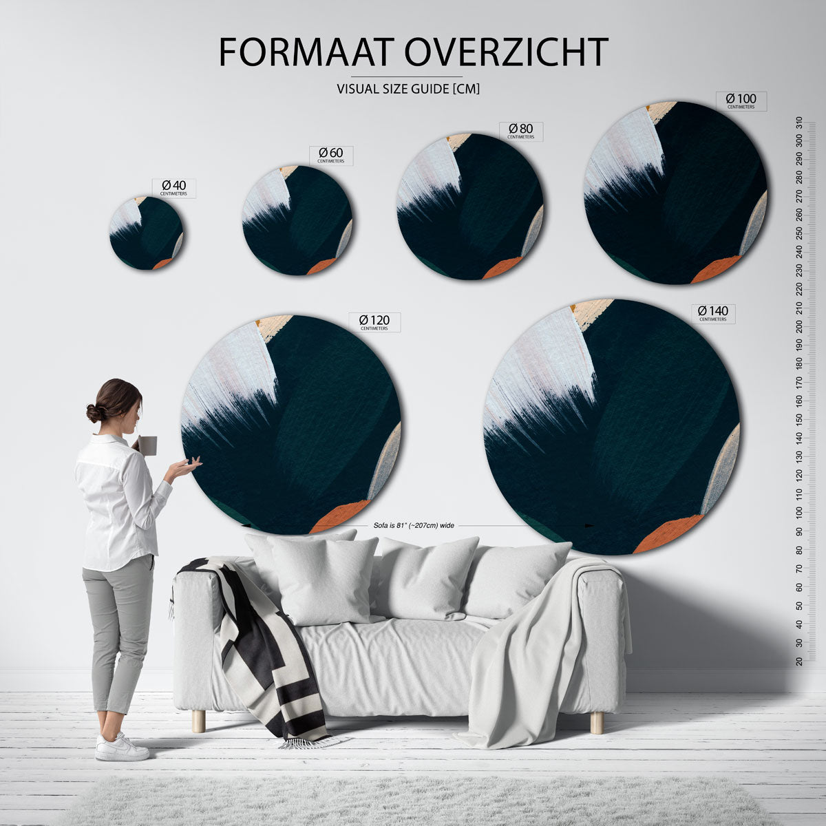 Abstracte vormen Muurcirkel
