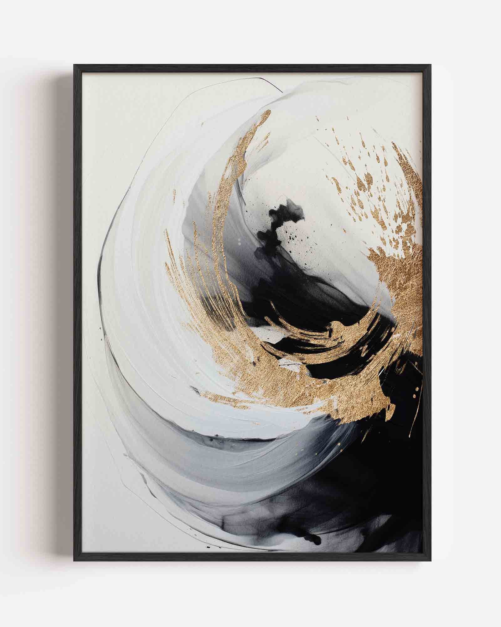 Abstracte zwart en goud Poster