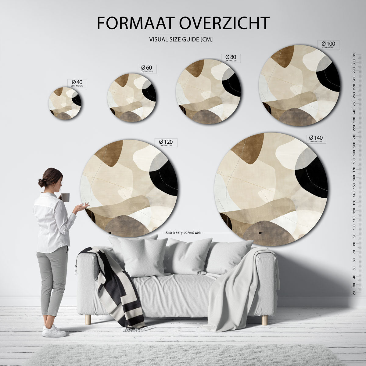 Abstracte vormen Muurcirkel
