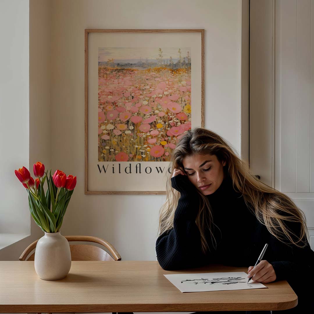 Veld met Wilde Bloemen Poster-WallArtistic