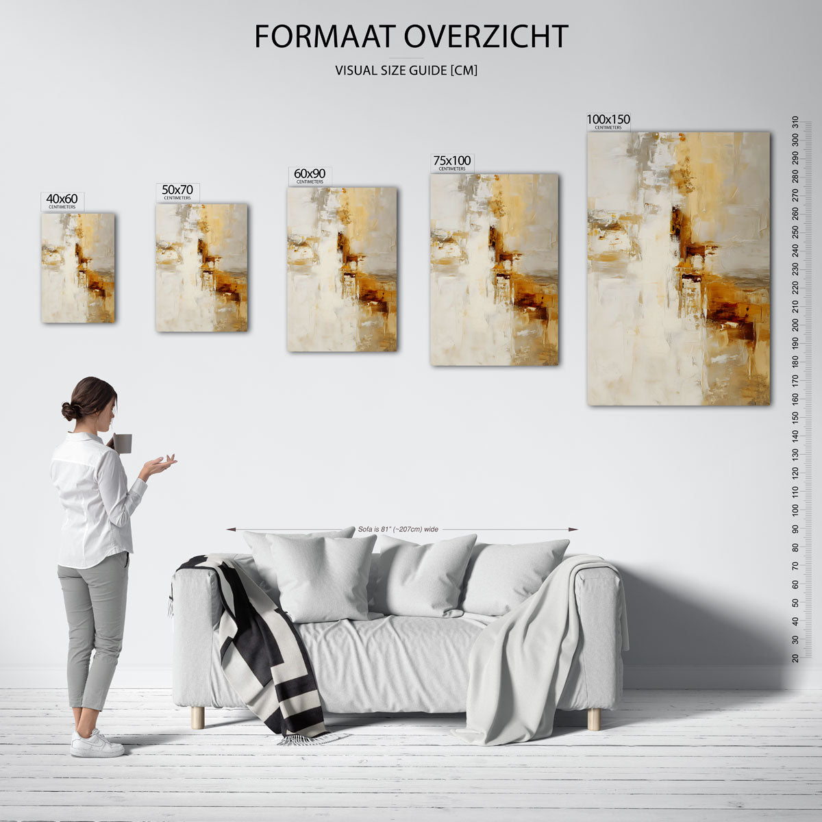 Gelaagde kleurencompositie Kunstwerk