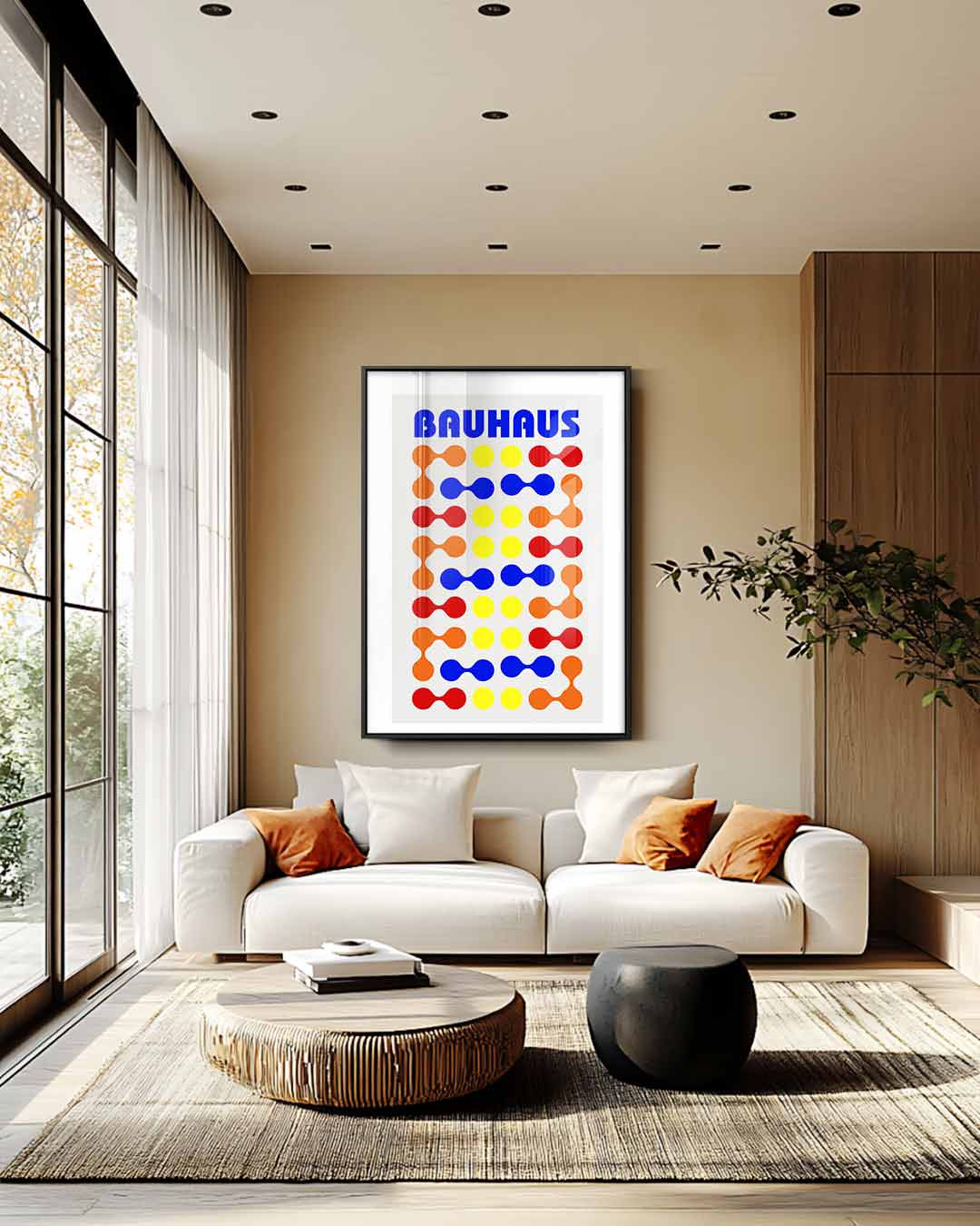 Speelse Bauhaus Vormen Kunstwerk-canvas-dibond-plexiglas-wanddecoratie-WallArtistic