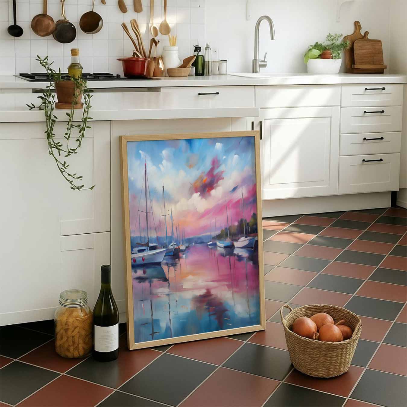 Dromerige Zonsopgang in de Haven Poster