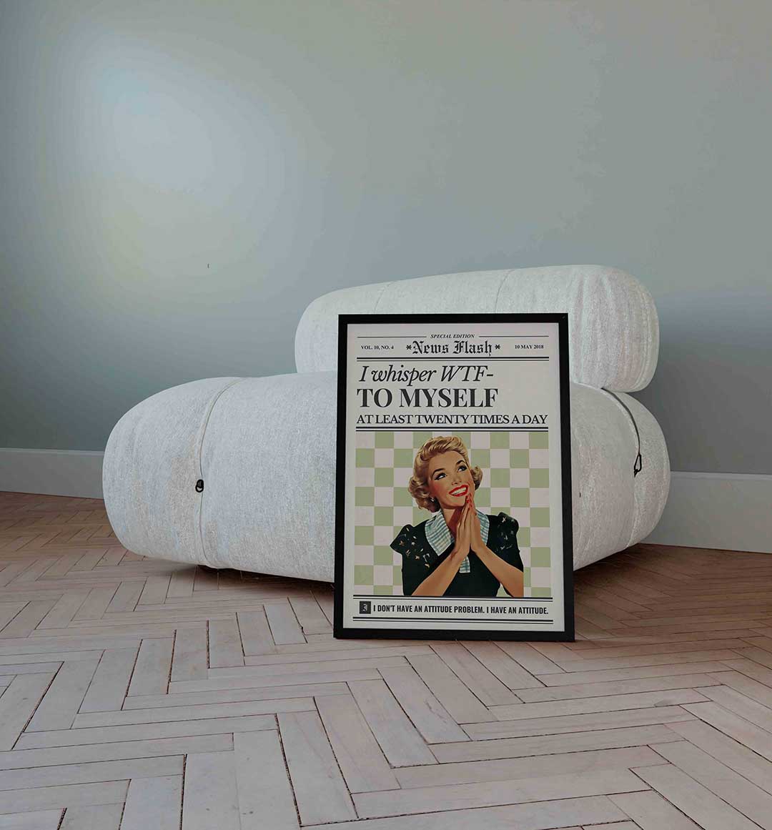 Retro vrouw met tekst Poster