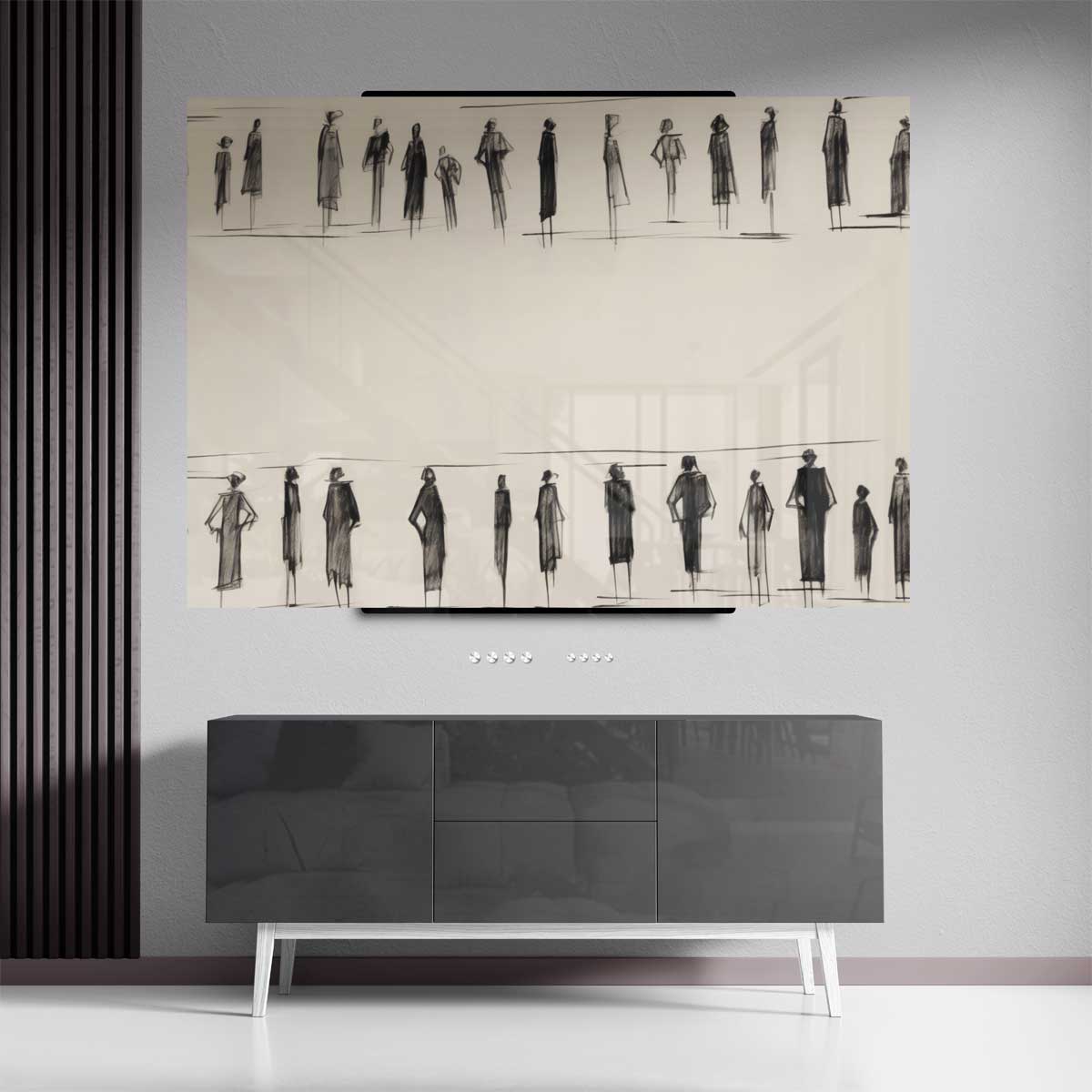 Lijnen van Menselijke Expressie Kunstwerk-canvas-dibond-plexiglas-wanddecoratie-WallArtistic