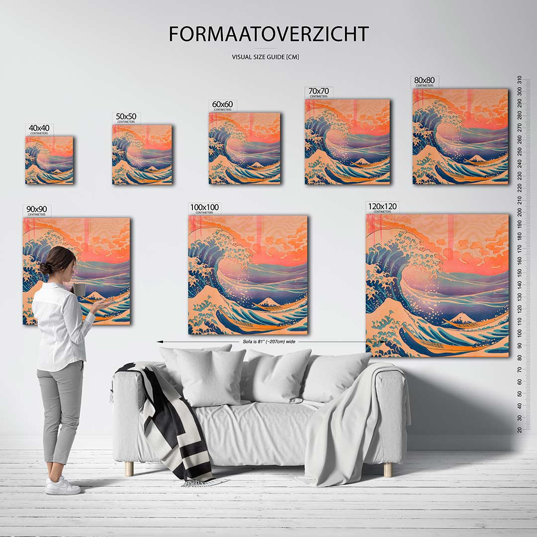 Dynamische golfscène Kunstwerk