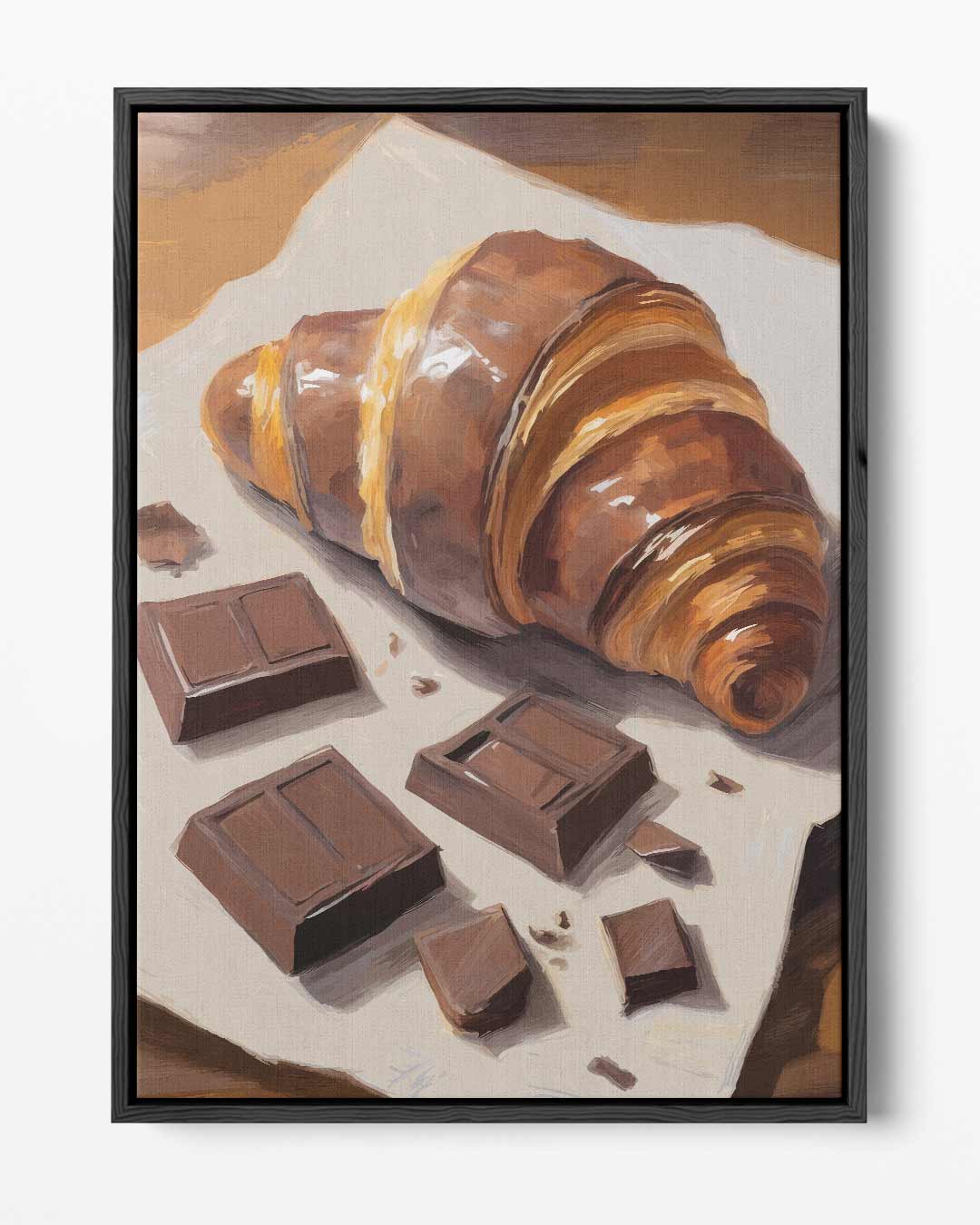Choco Croissant Delight Kunstwerk-canvas-dibond-plexiglas-wanddecoratie-WallArtistic