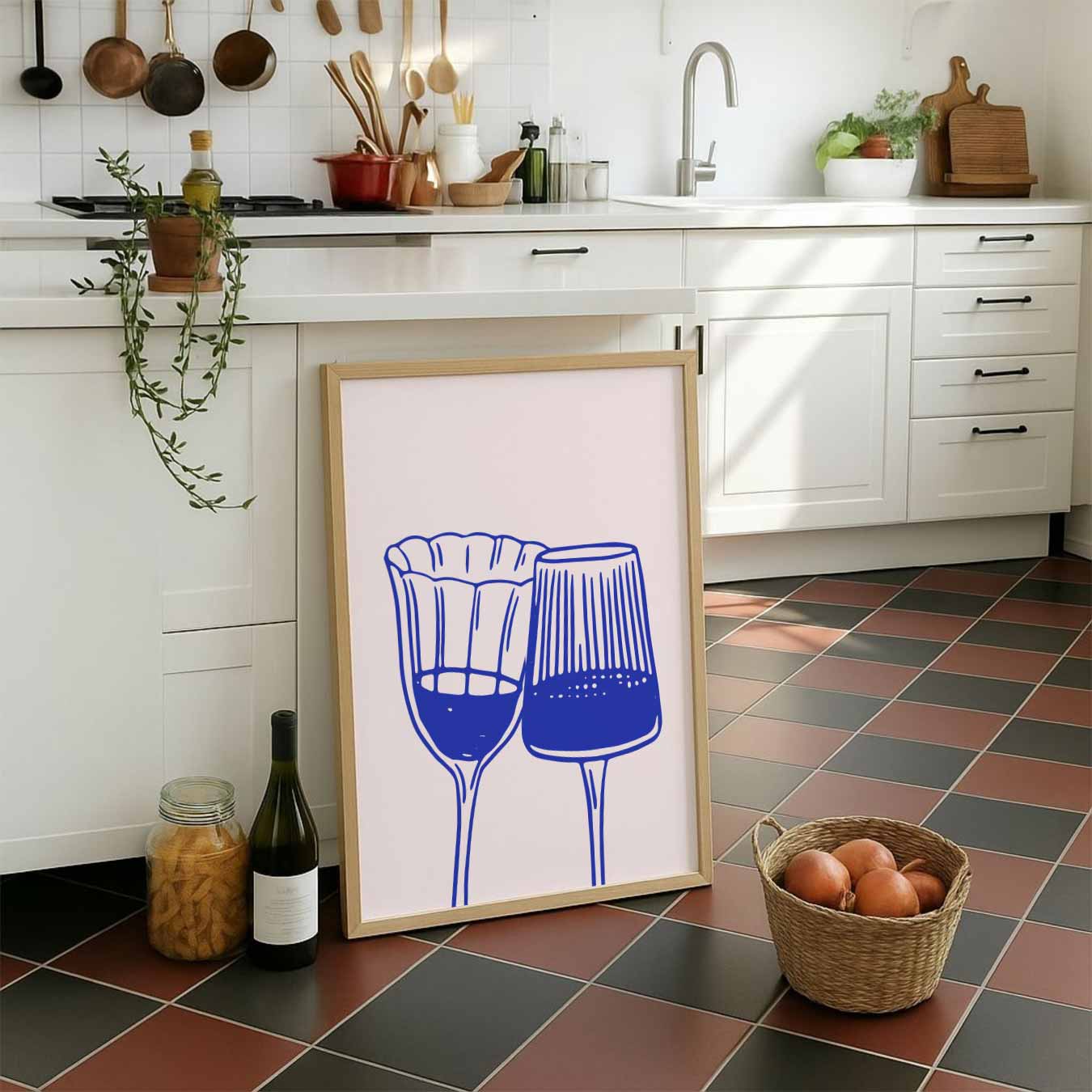 Stijlvolle Glasillustratie Poster