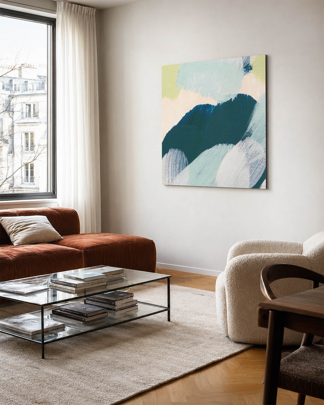 Dynamische kleurencompositie Kunstwerk