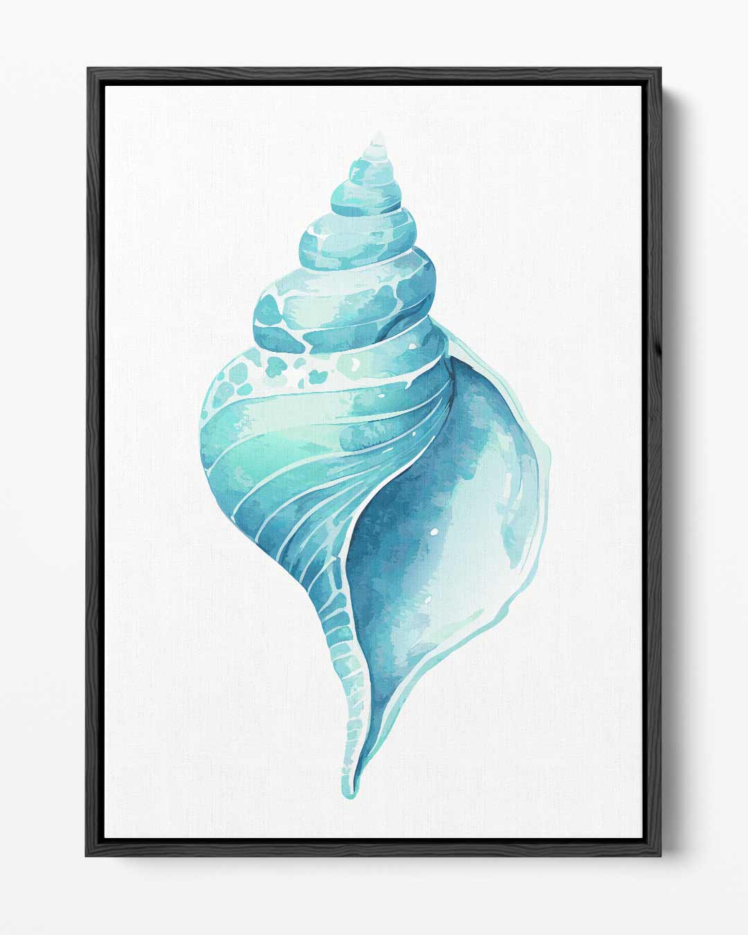 Turquoise Schelp Illustratie Kunstwerk-canvas-dibond-plexiglas-wanddecoratie-WallArtistic