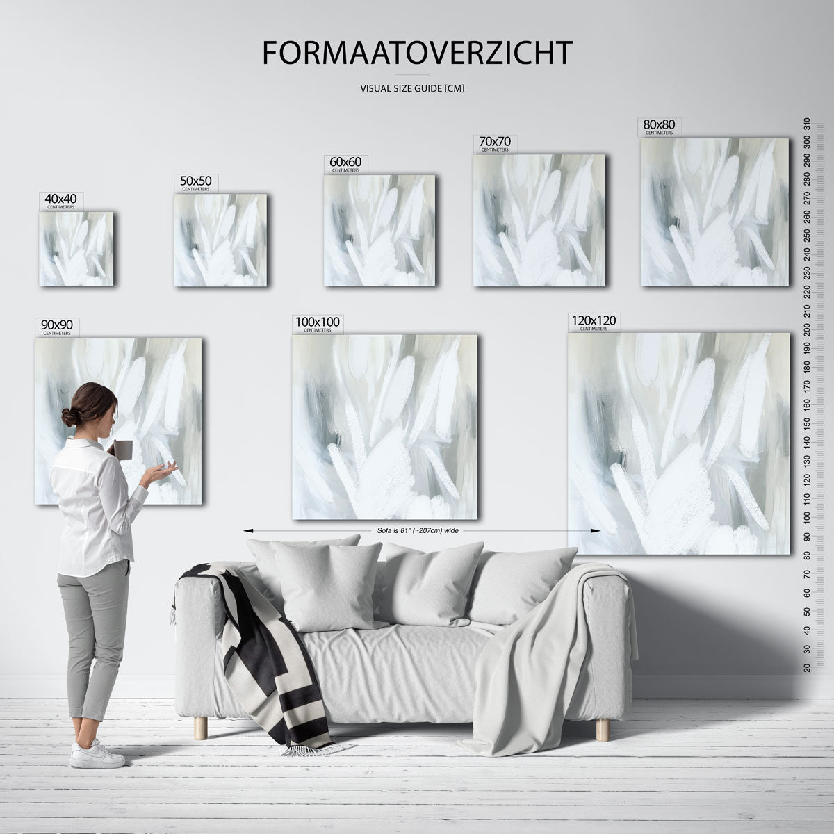 Abstracte penseelstreken Poster