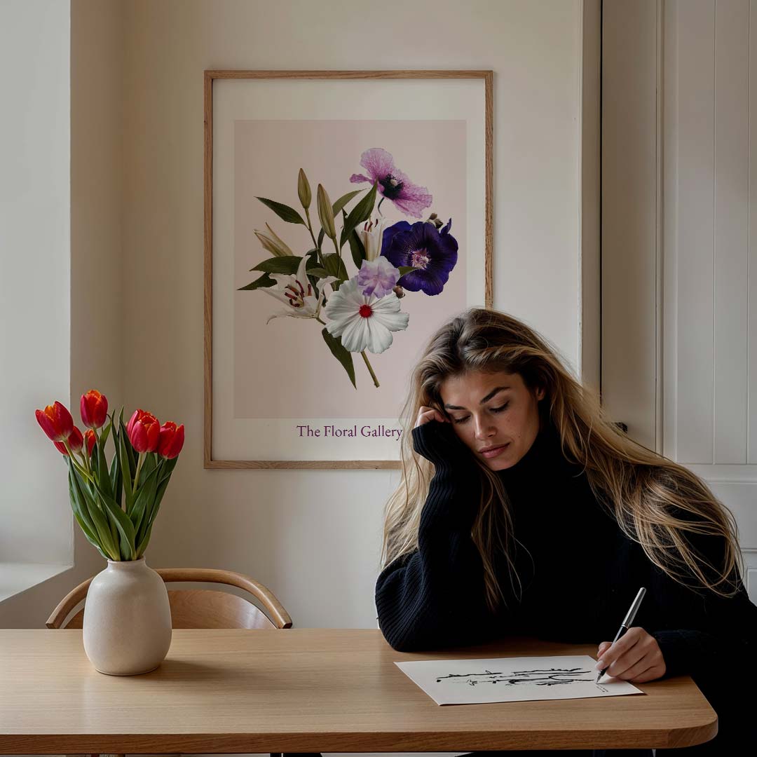 Bloemenpracht op Canvas Poster-WallArtistic