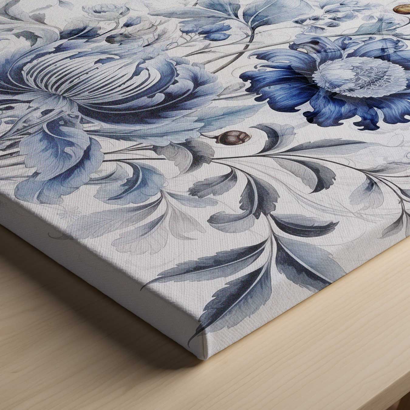Blauwe Bloemenpracht Kunstwerk-canvas-dibond-plexiglas-wanddecoratie-WallArtistic