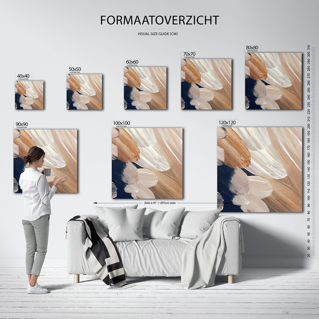 Organische borstelvegen Kunstwerk