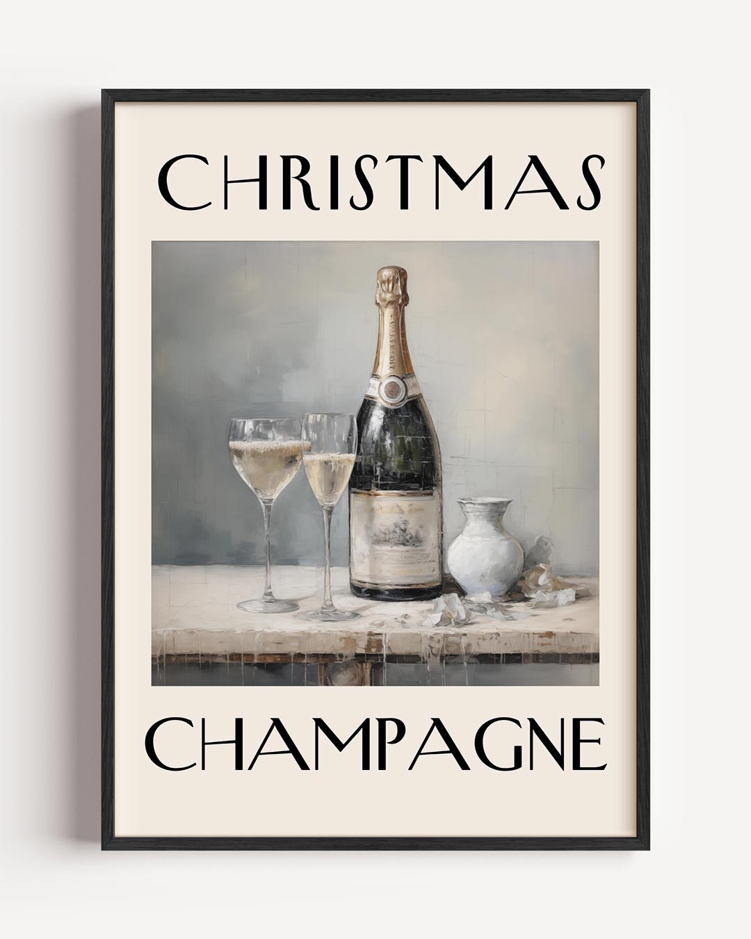 Elegante Kerstchampagne Poster-WallArtistic